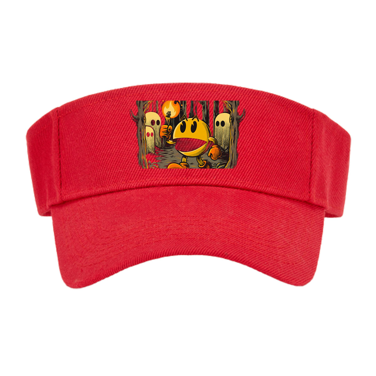 Pac-Man in the Haunted Forest with Ghosts and Torch -  Visor cap