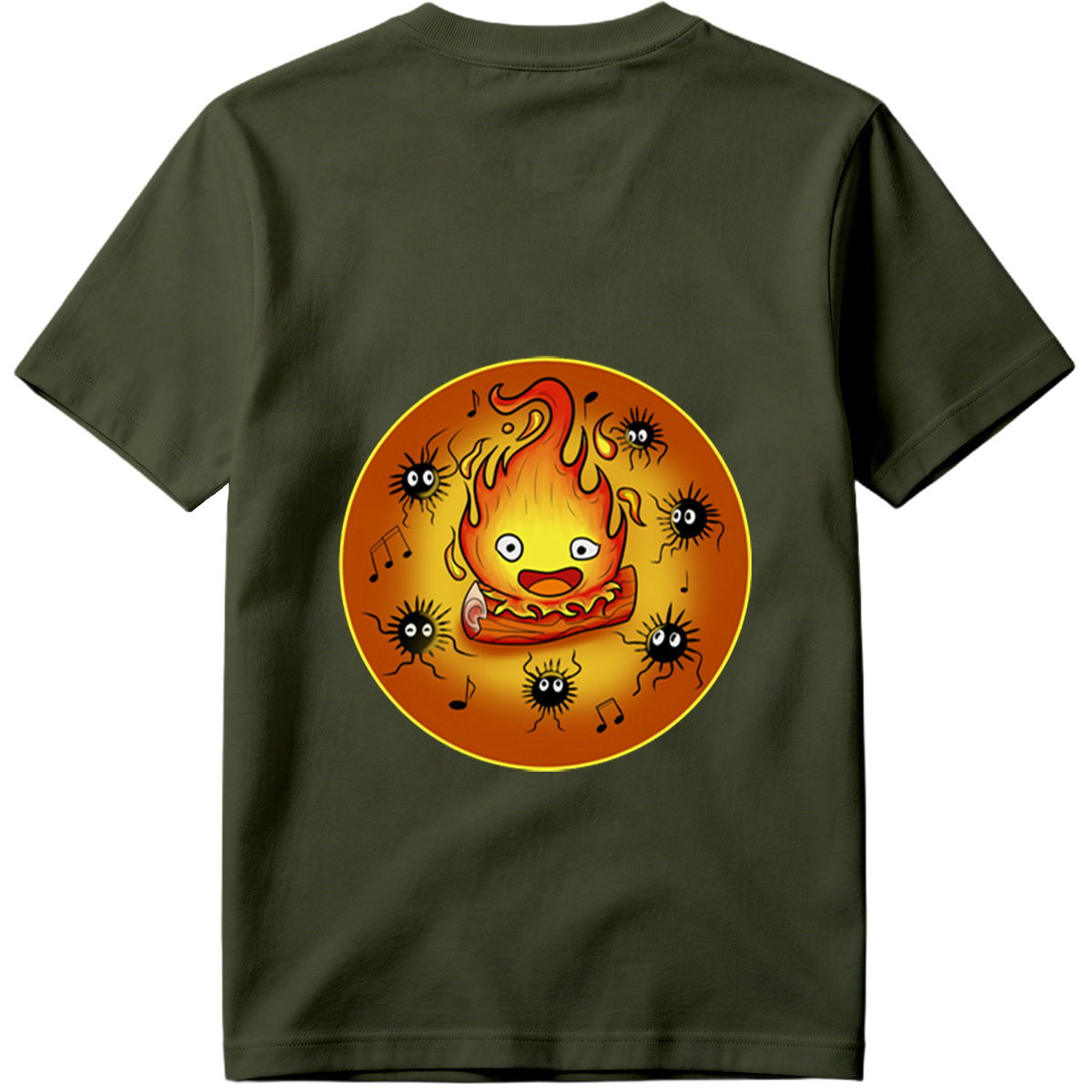Flame Character with Spiders and Music Notes - Tee