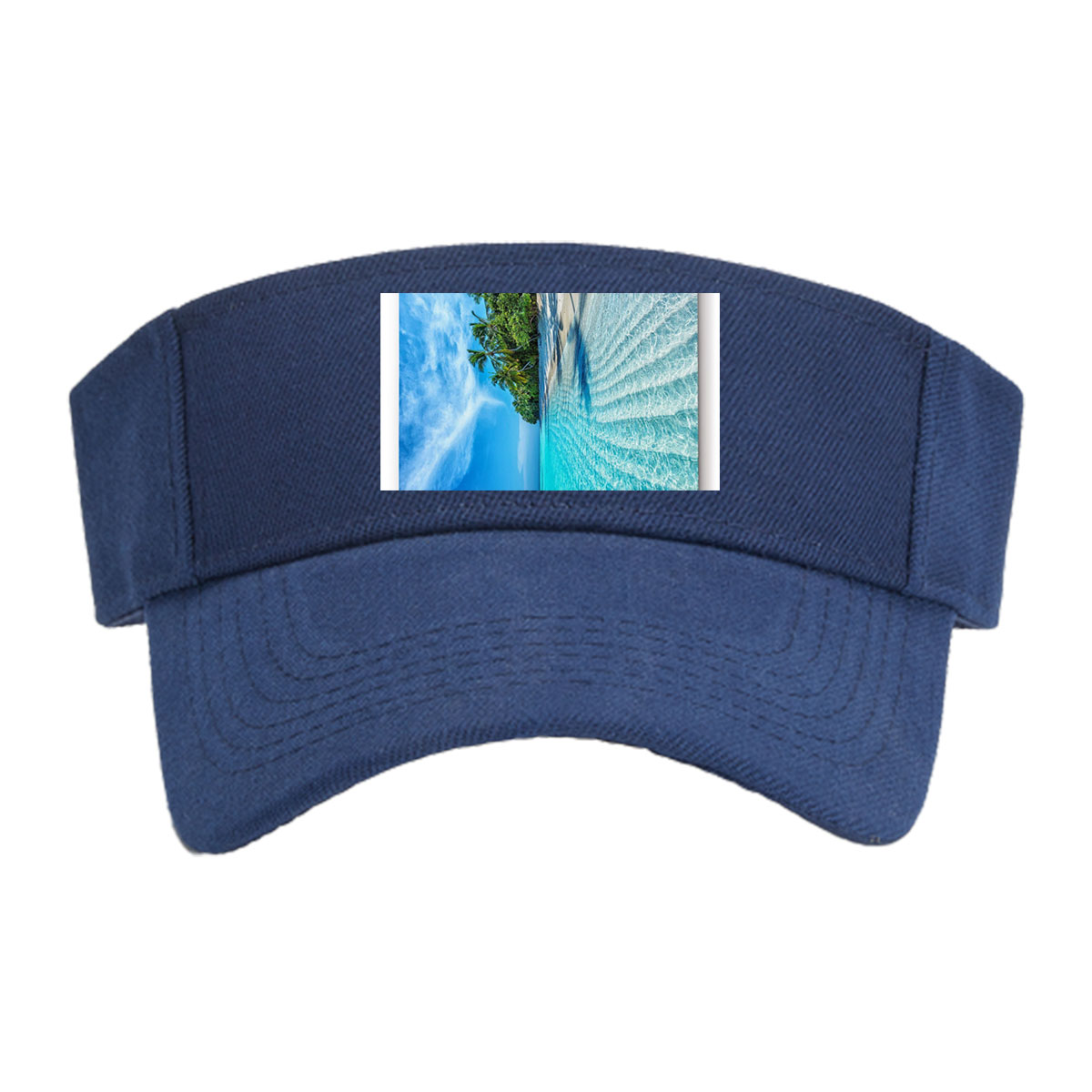 Tropical Beach with Crystal Clear Water and Palm Trees -  Visor cap