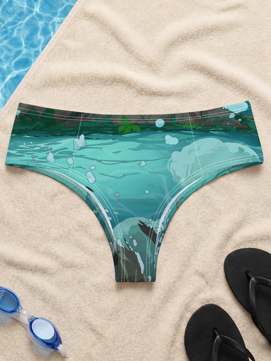 A boy rides a swan through a mystical underwater world beneath a giant tree. -  Men's swim trunks