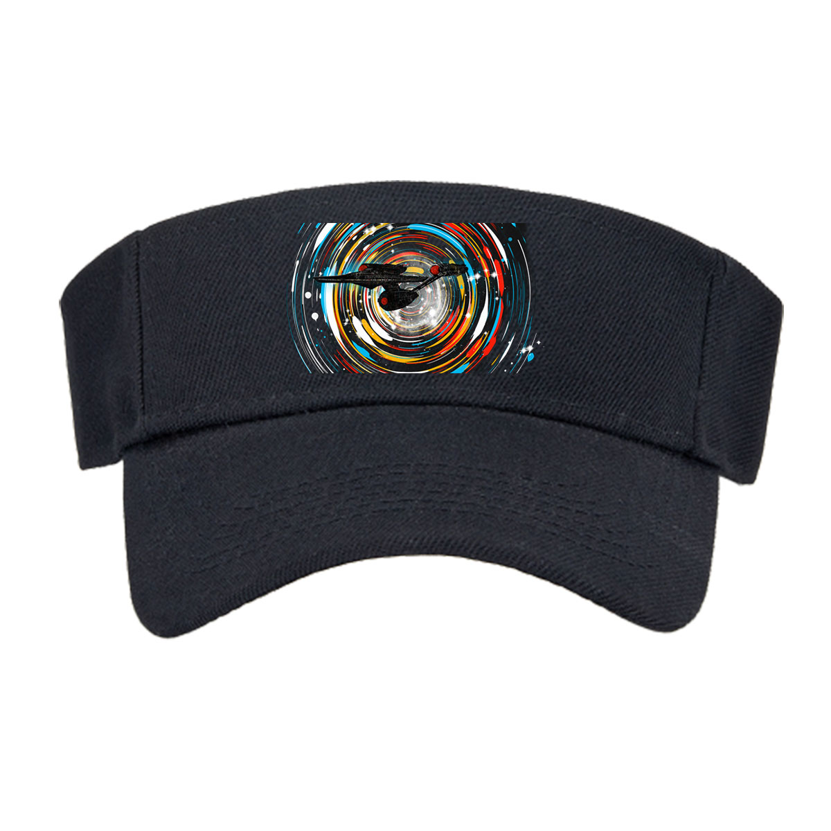 Star Trek Enterprise in Warp Speed Through Cosmic Vortex -  Visor cap