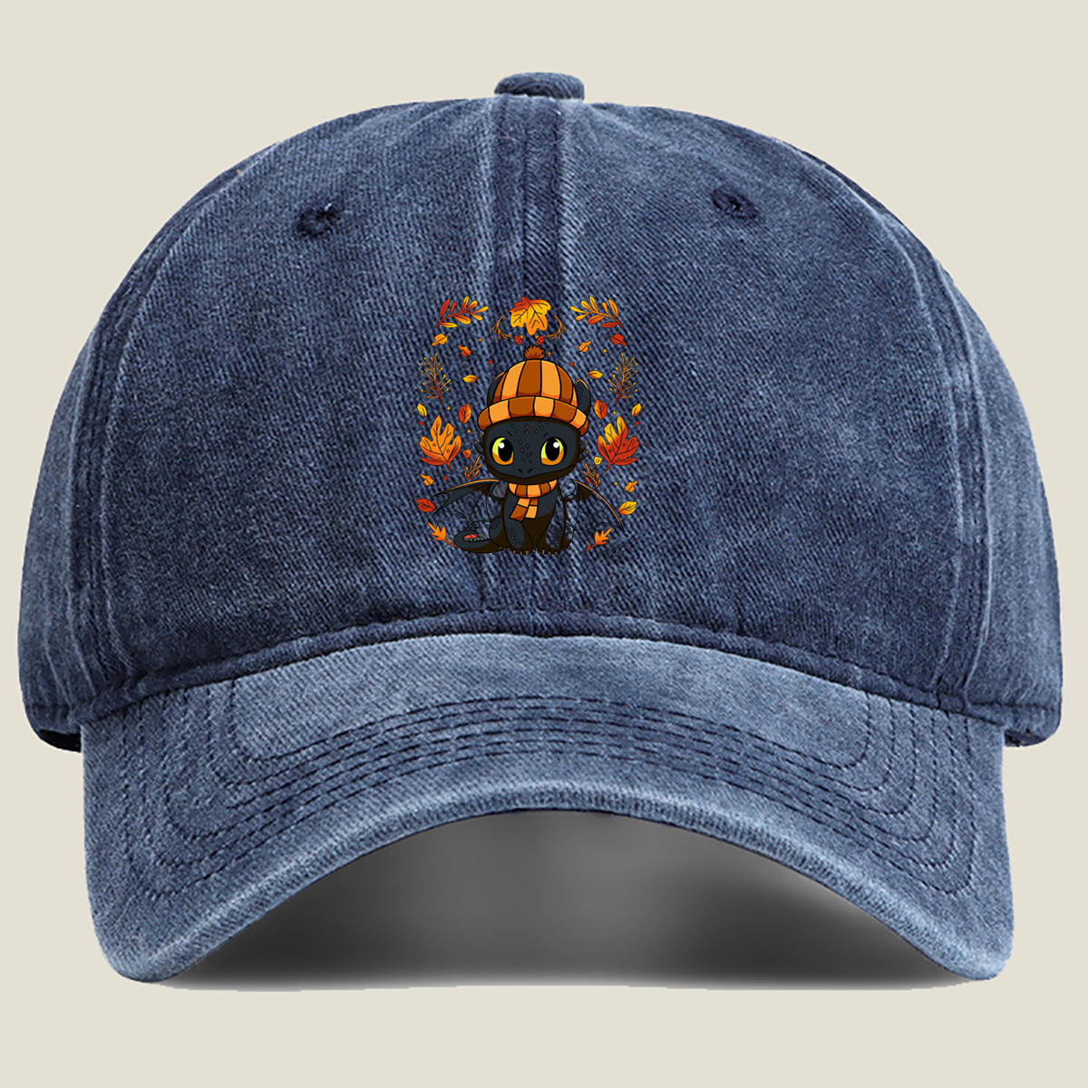 How to Train Your Dragon: Toothless in Autumn - Washed Denim - Baseball Cap