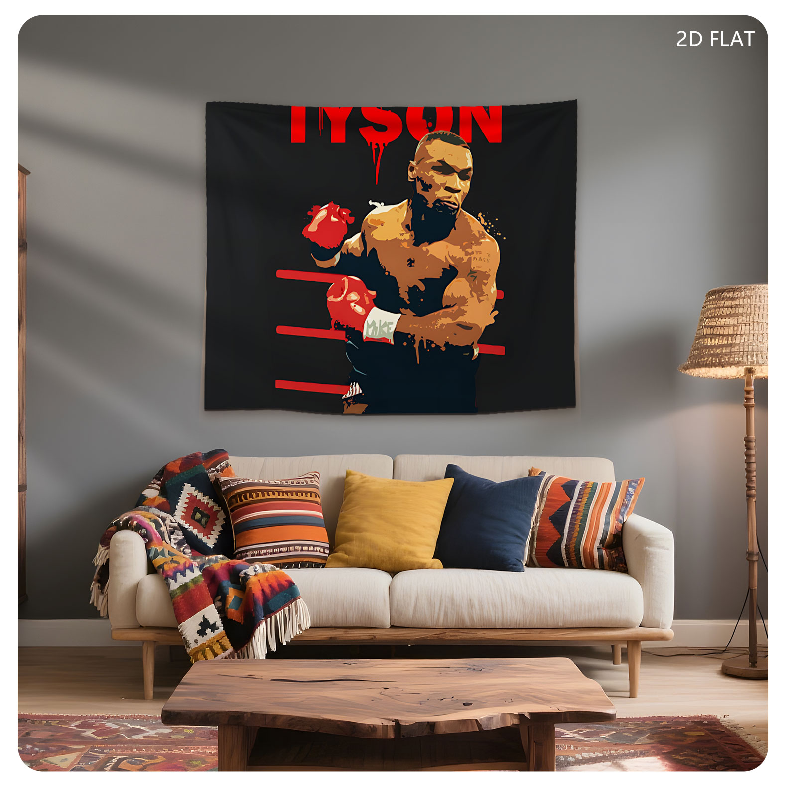 Mike Tyson Boxing Legend in the Ring - Tapestry
