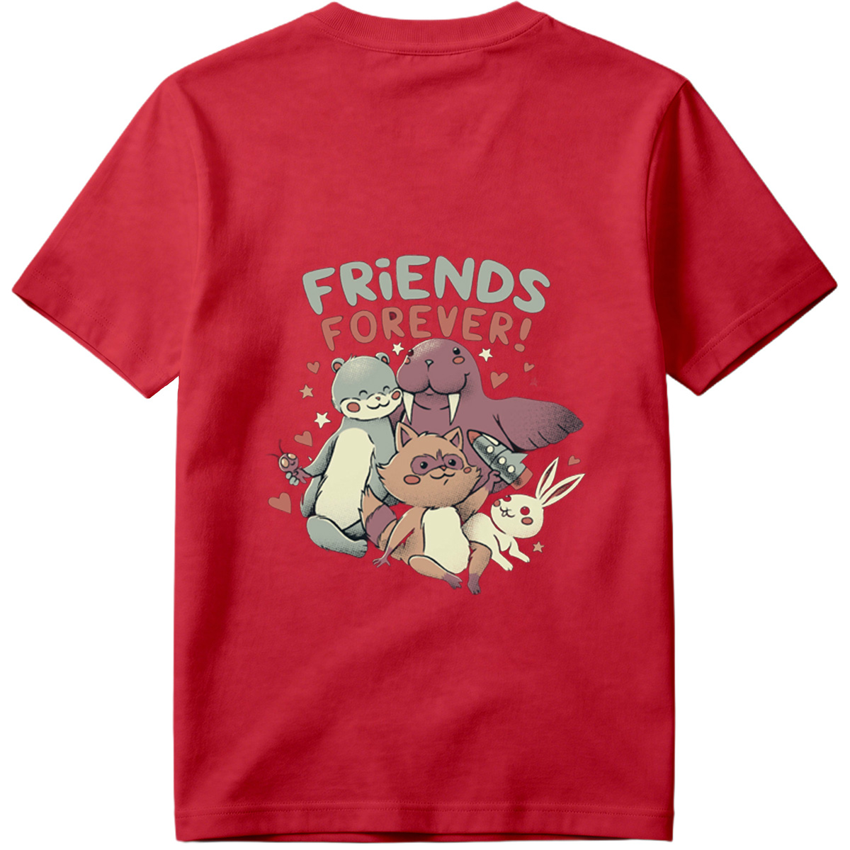 Friends Forever: Otter, Walrus, Cat, and Rabbit - Tee