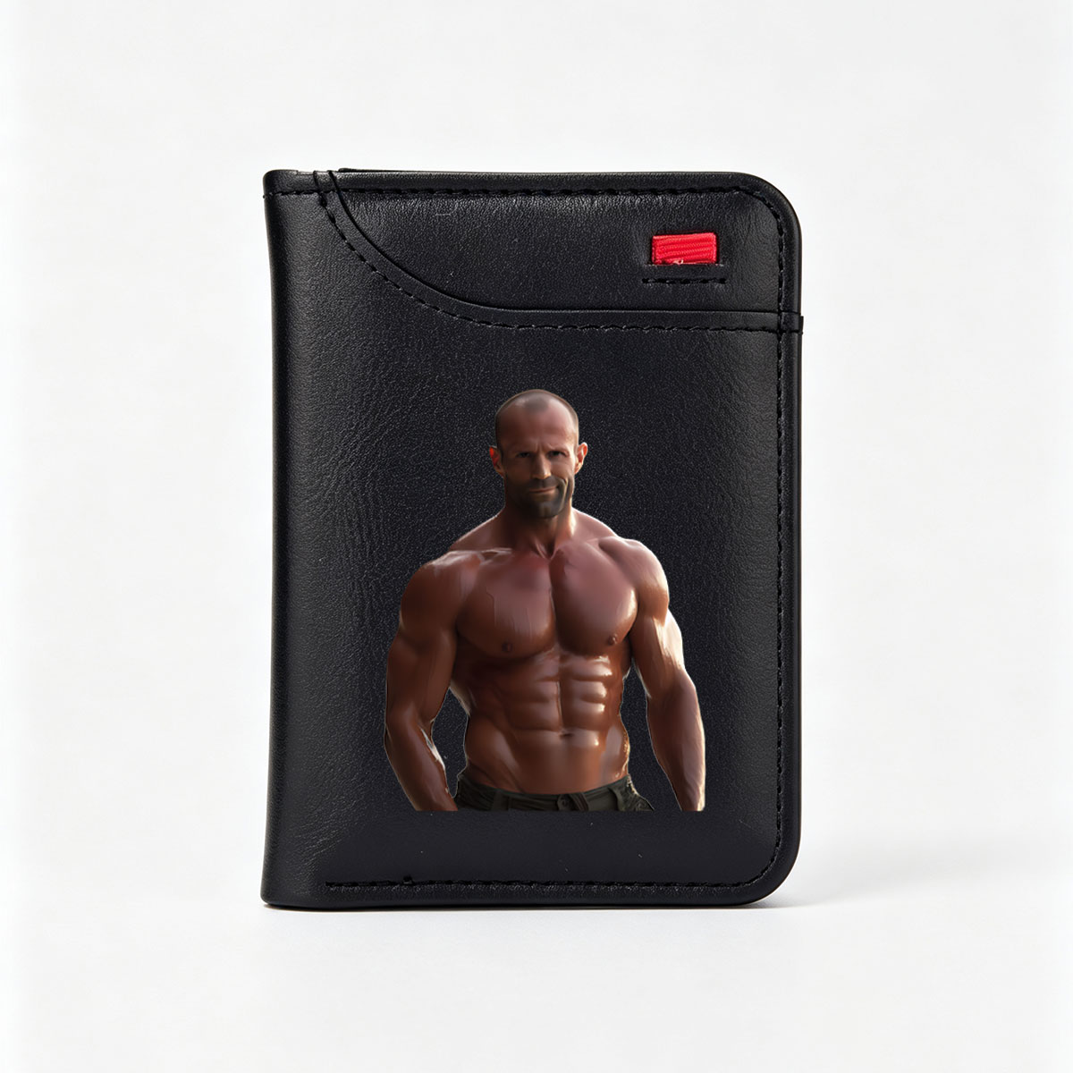Jason Statham, Muscular Actor, Shirtless Portrait - Vertical Style Wallet