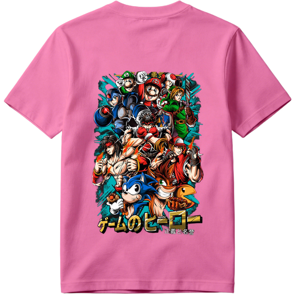 Game Heroes: Mario, Sonic, Link, Ryu, and More - Tee