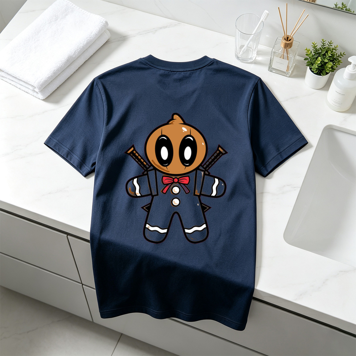 Gingerbread Ninja with Crossed Swords - Tee