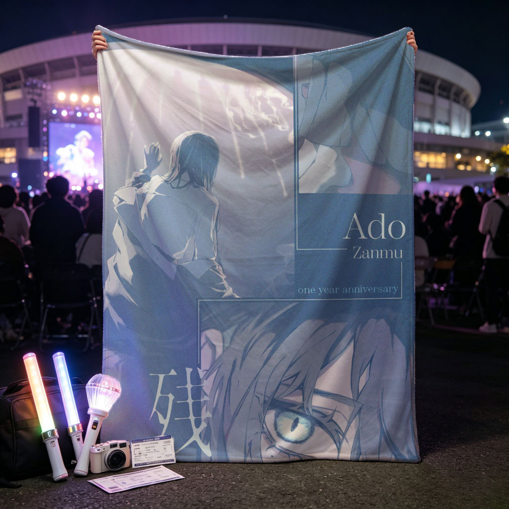 Ado Zanmu One Year Anniversary Visual Art Featuring Anime Characters and Dreamy Scenes - Blankets
