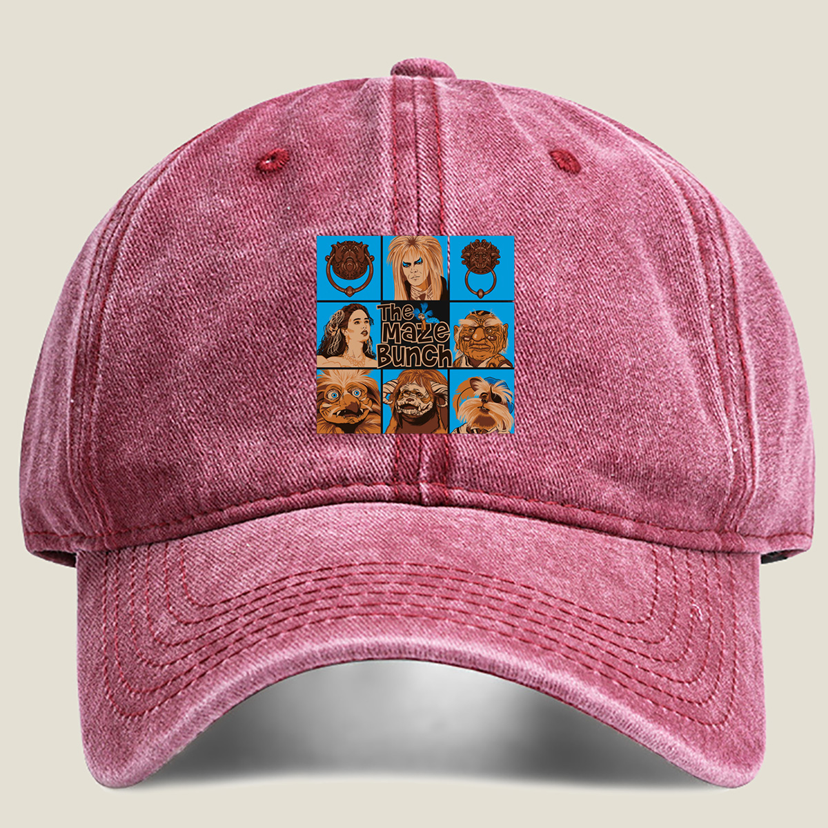 The Maze Bunch: Characters from Labyrinth - Washed Denim - Baseball Cap