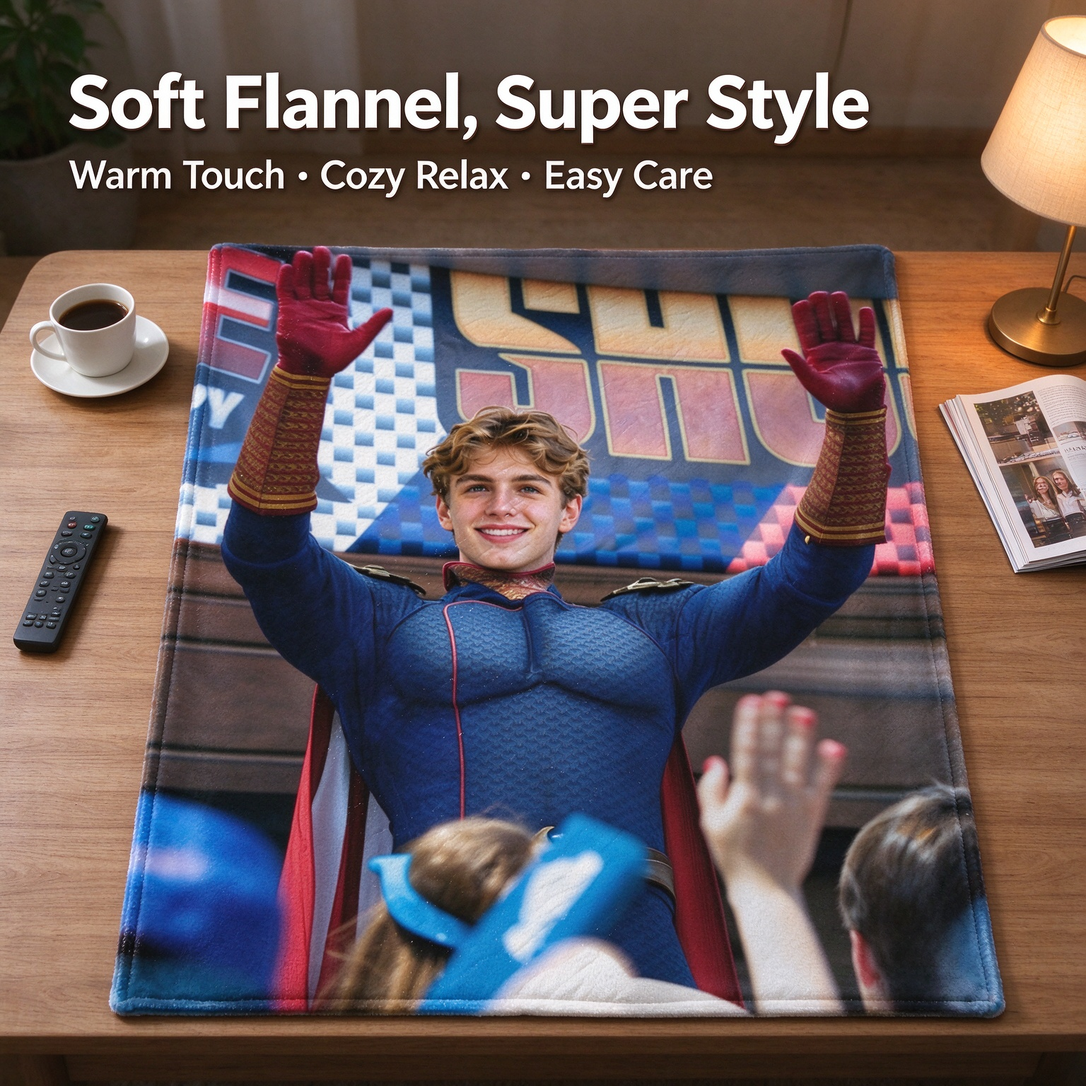 Custom Photo Face Blanket Personalized Ultra Soft Flannel Throw Anti-Pilling Hypoallergenic Bed Couch Keepsake Gift