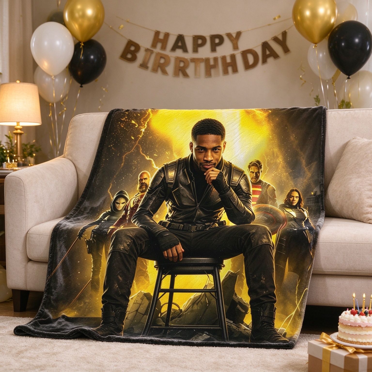 Custom Photo Face Blanket Ultra Soft Flannel Throw Personalized Superhero Portrait Gift Bed Couch