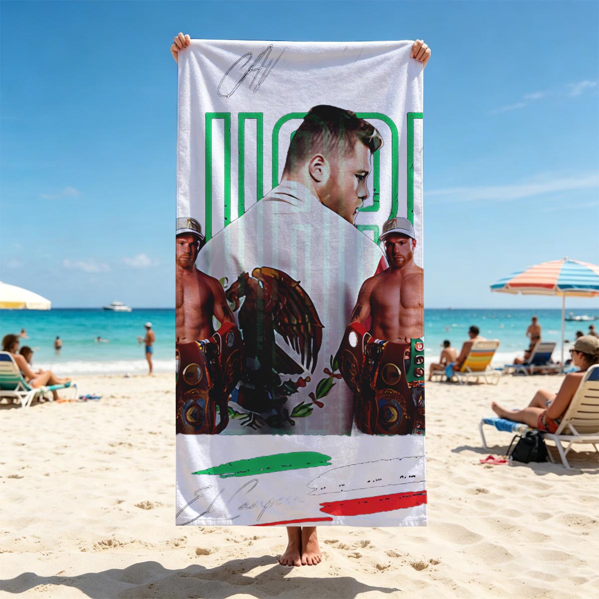 Canelo Alvarez: The Champion of Boxing Glory - Beach towels