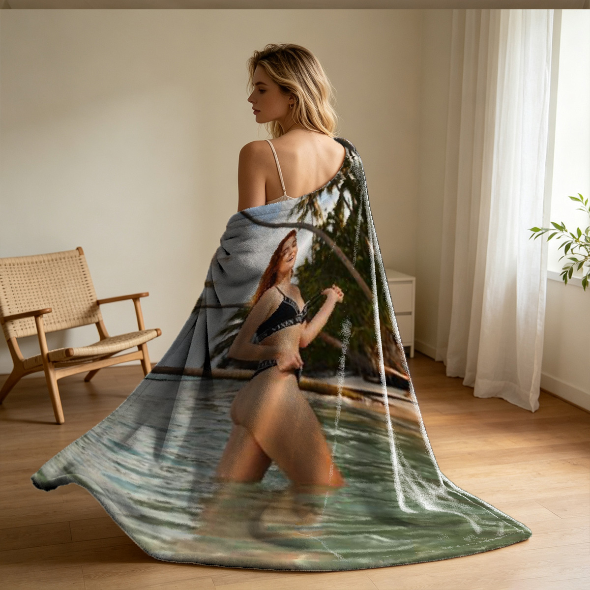 Nude Kate Winslet on bed in bedroom - Blanket