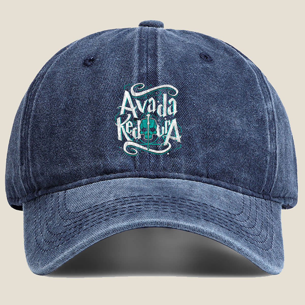 Avada Kedavra Spell Art - Washed Denim - Baseball Cap