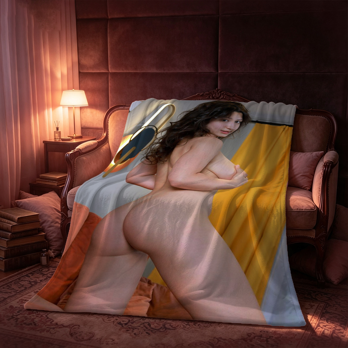 Scarlett Johansson and Emma Watson in maid outfits on bed - Blanket