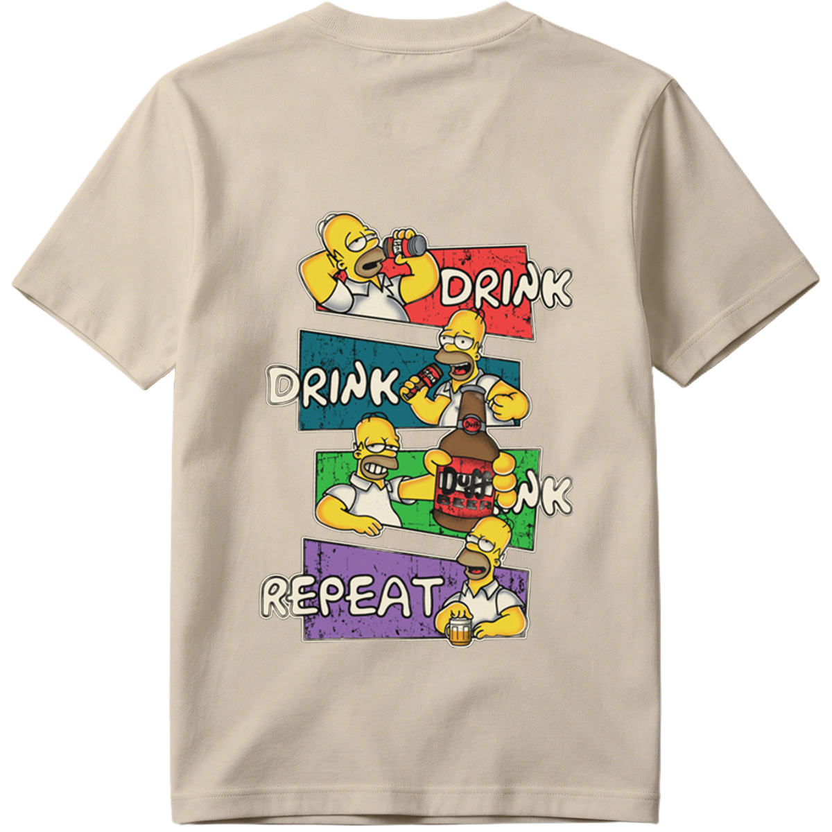 The Simpsons Homer Drink Duff Beer Repeat - Tee