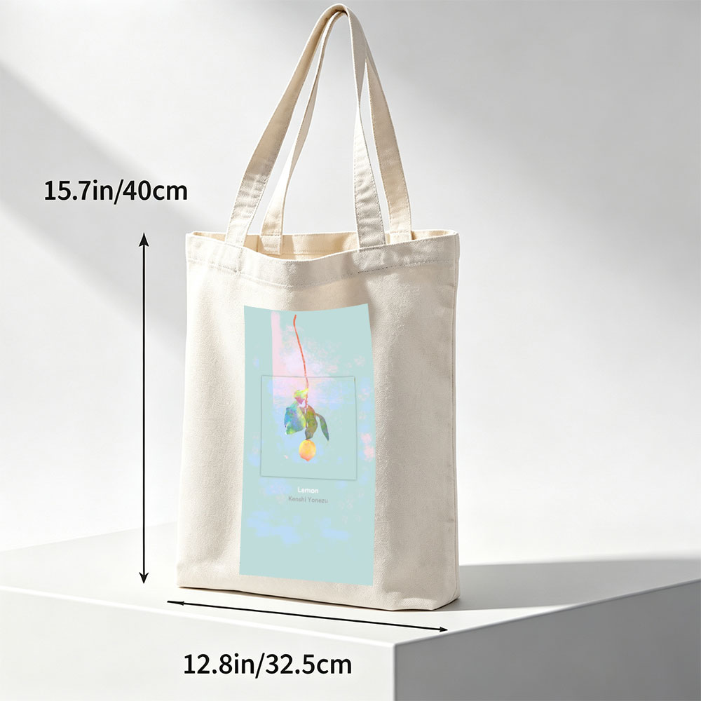 Kenshi Yonezu Lemon Watercolor Artwork with Hanging Fruit and Leaves - Canvas tote bags