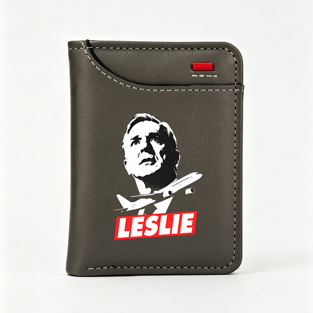 Leslie, Airplane, Political Poster - Vertical Style Wallet