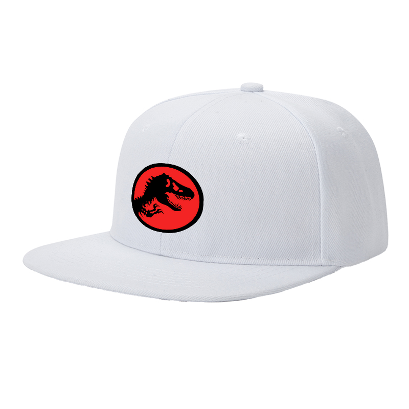 Flat Brim Baseball Cap T Rex Silhouette Red Circle Print Streetwear Underground Skate Style Basketball Court Skate Park Urban Outfit for Skaters Rappers Streetwear Enthusiasts
