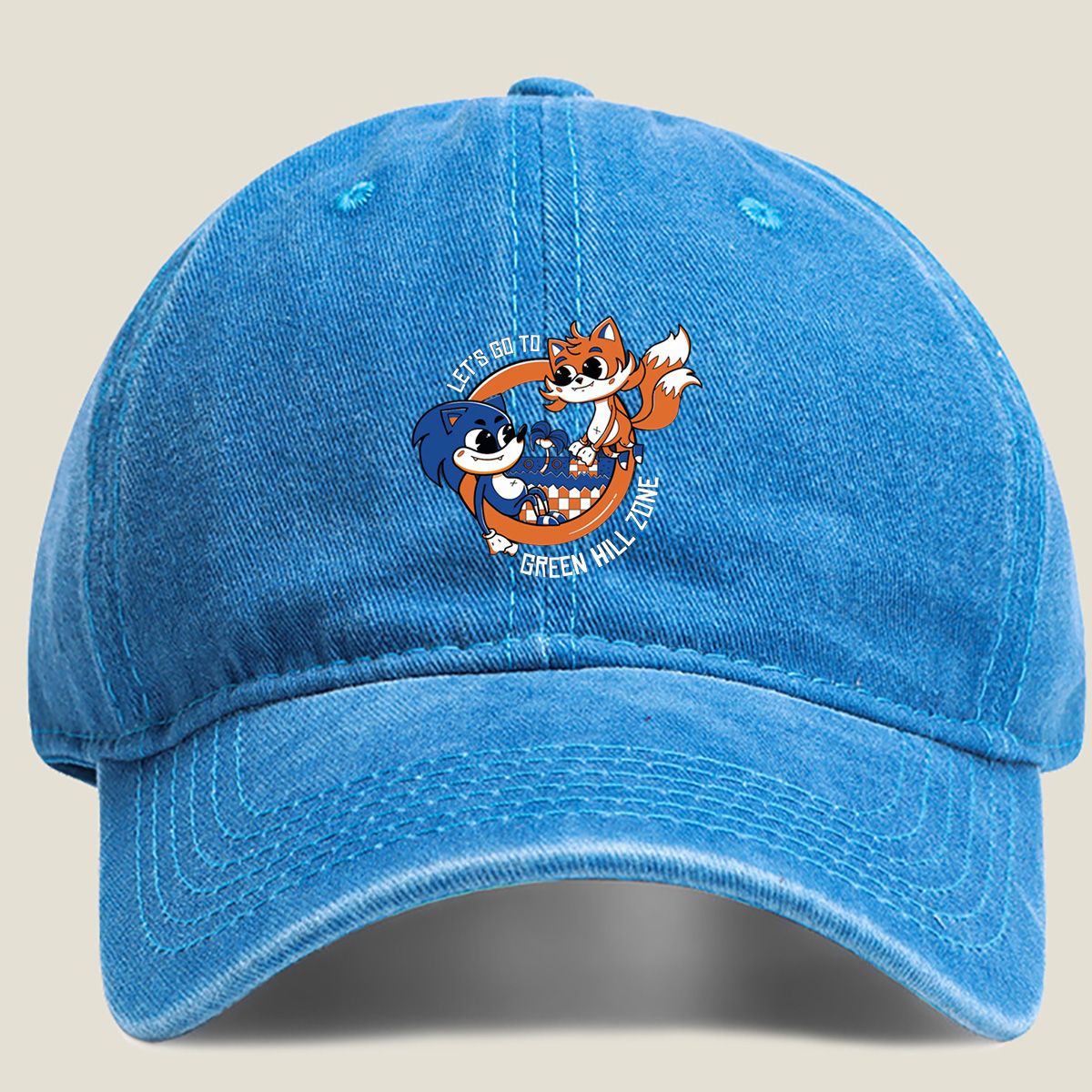 Sonic and Tails: Green Hill Zone Adventure - Washed Denim - Baseball Cap