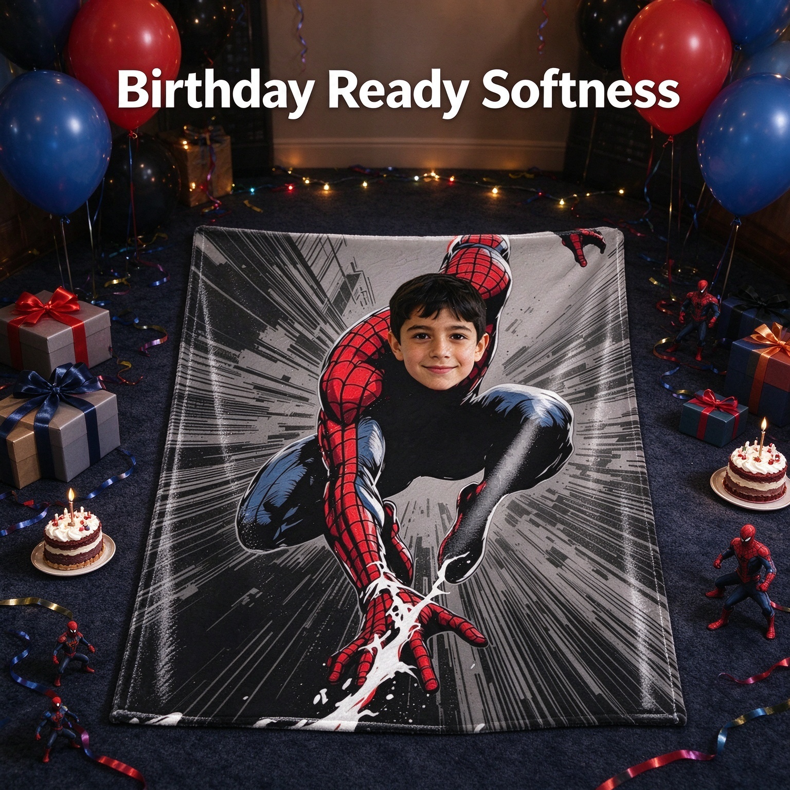 Custom Face Superhero Blanket Soft Flannel Fleece Throw with Photo Ideal Personalized Gift