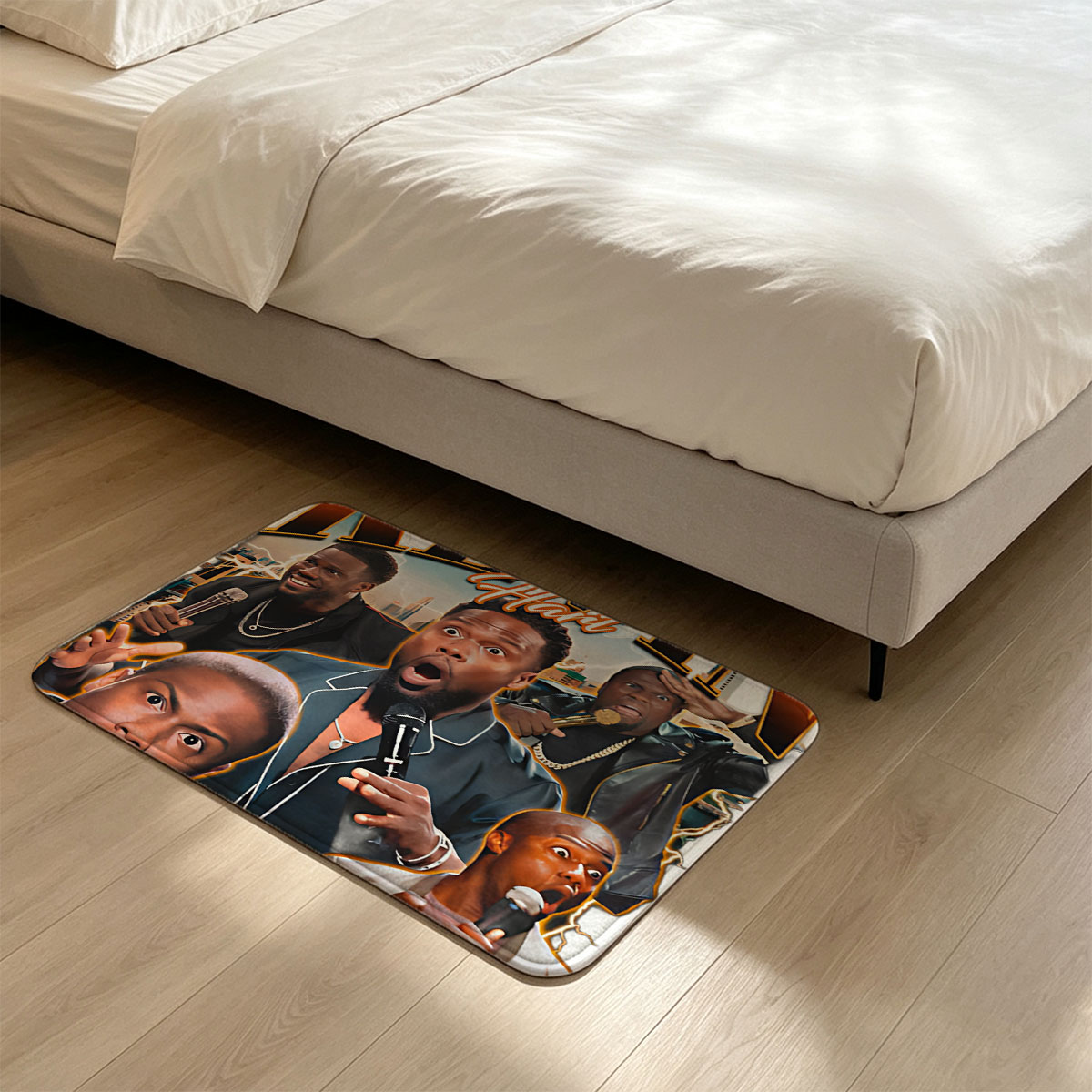 Kevin Hart: Comedian in Action with Multiple Expressions and Microphones - Flannel floor mat