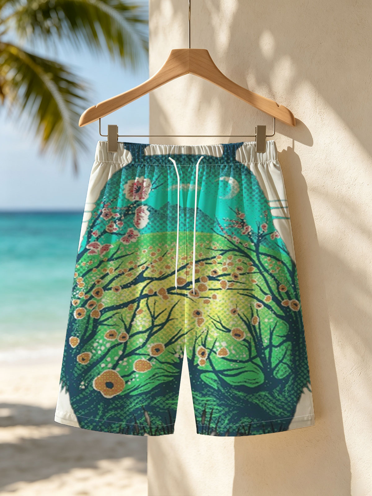 Totoro Landscape Art -  Beach shorts