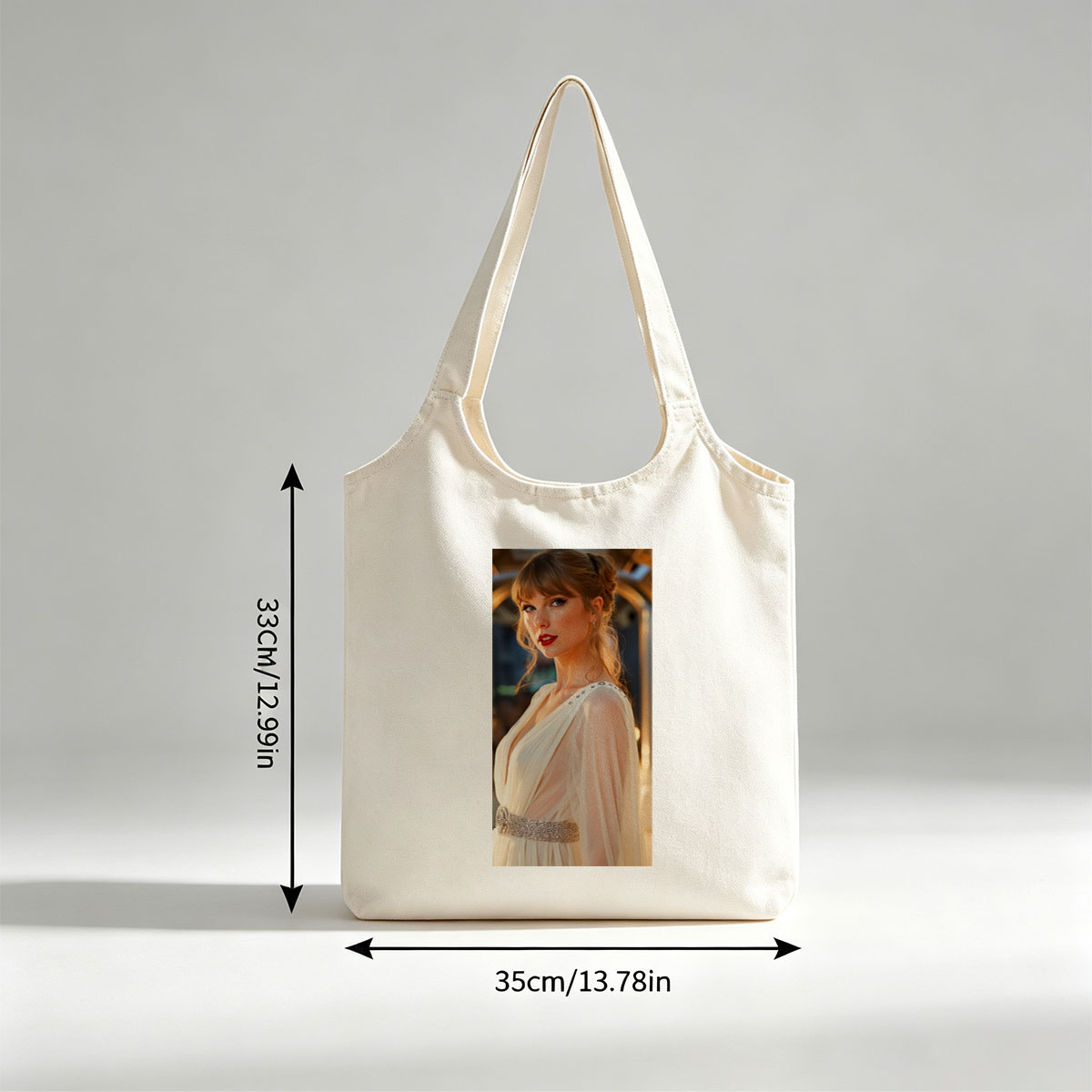 Taylor Swift in Elegant Gown at Red Carpet Event - Canvas shoulder bags/