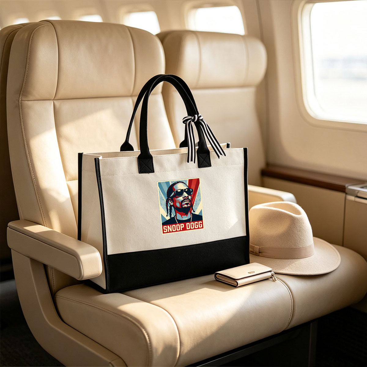 Snoop Dogg: Iconic Hip-Hop Legend in Bold Graphic Style - Canvas patchwork gift tote bag