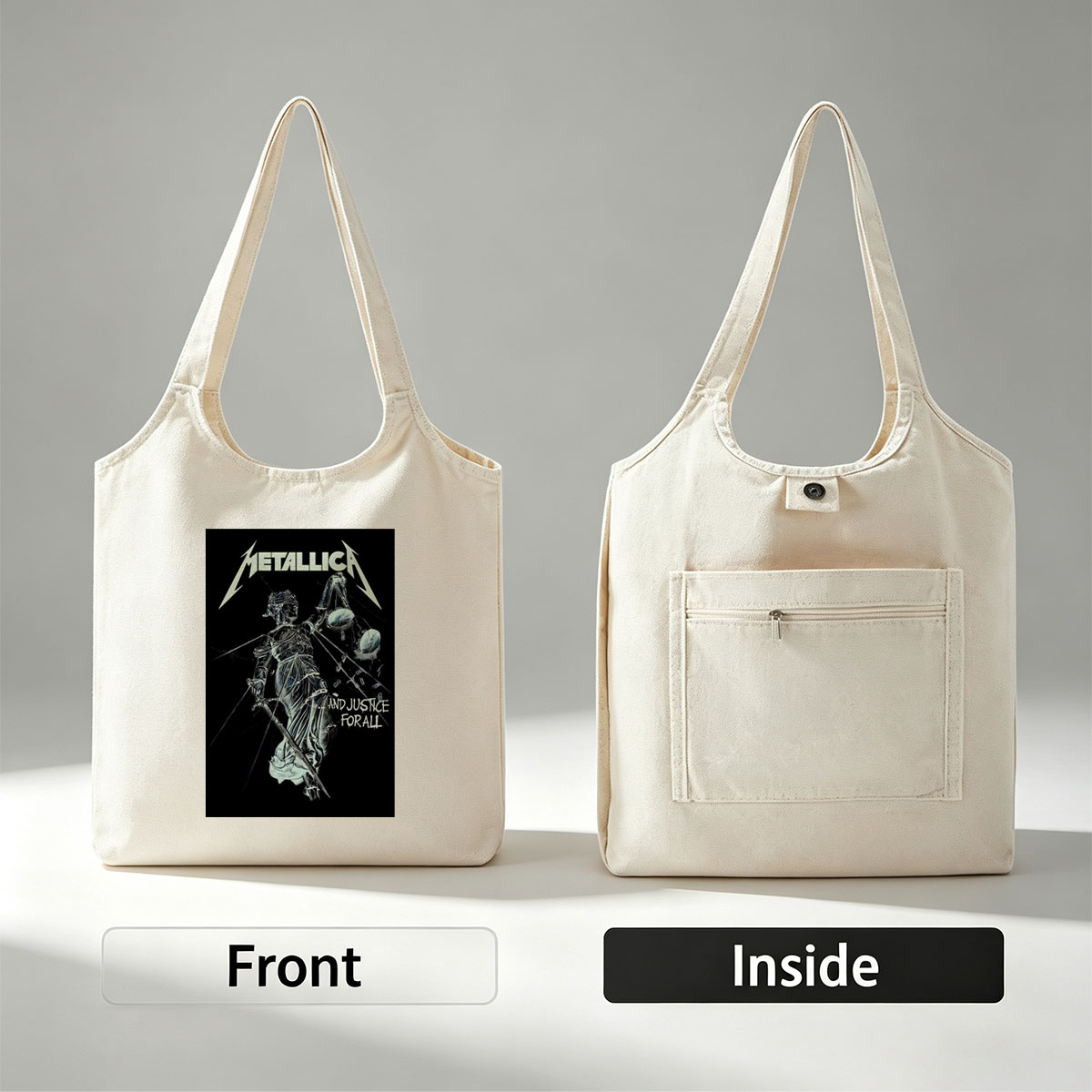 Metallica Band Justice Statue Album Cover Art - Canvas shoulder bags/