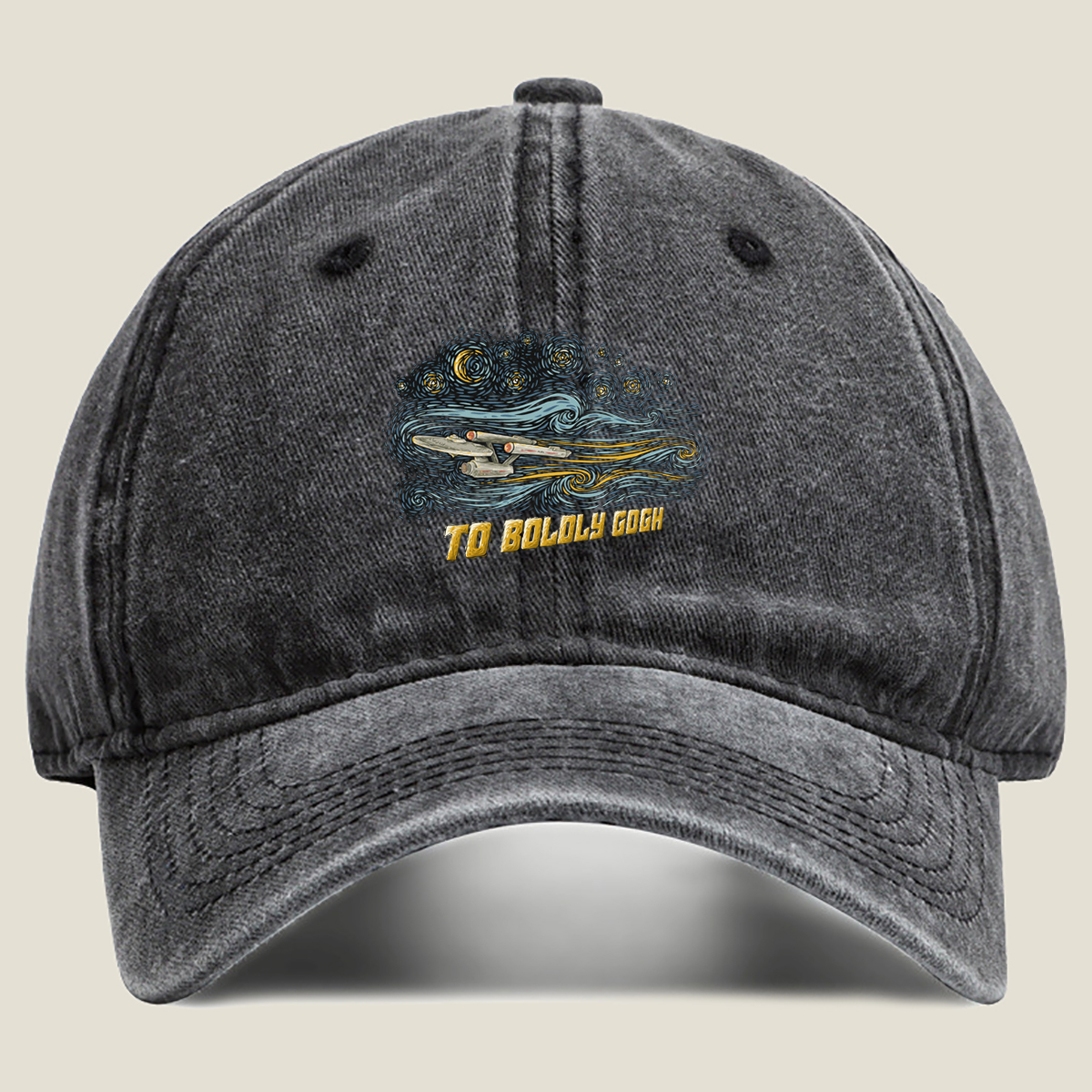 Star Trek: To Boldly Cough - Washed Denim - Baseball Cap