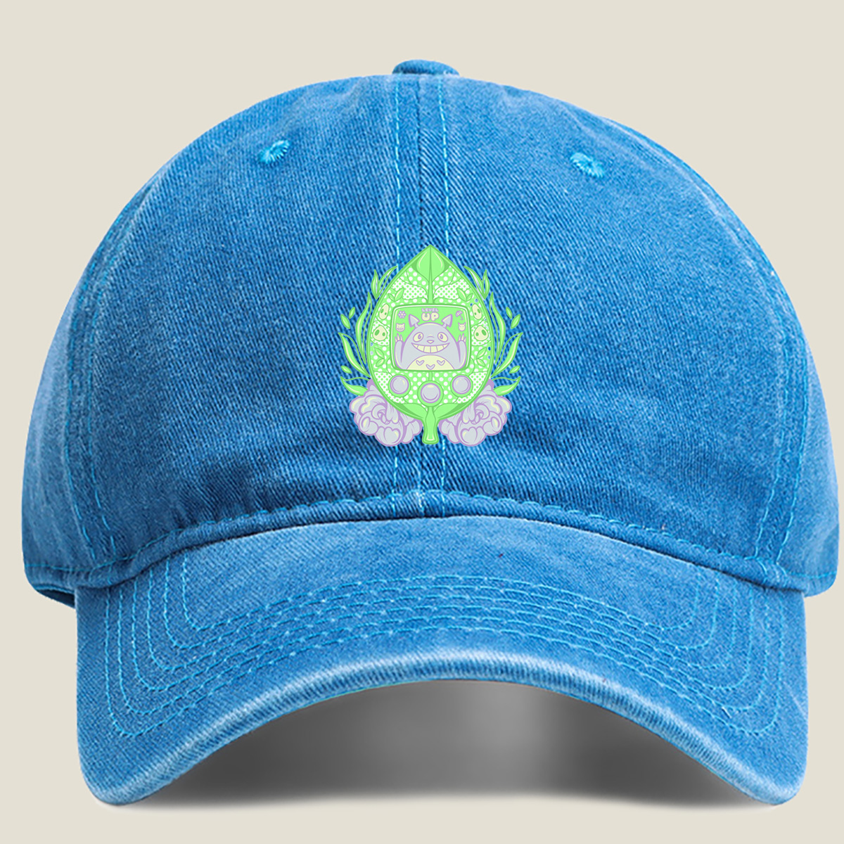 Totoro Tamagotchi Level Up - Washed Denim - Baseball Cap