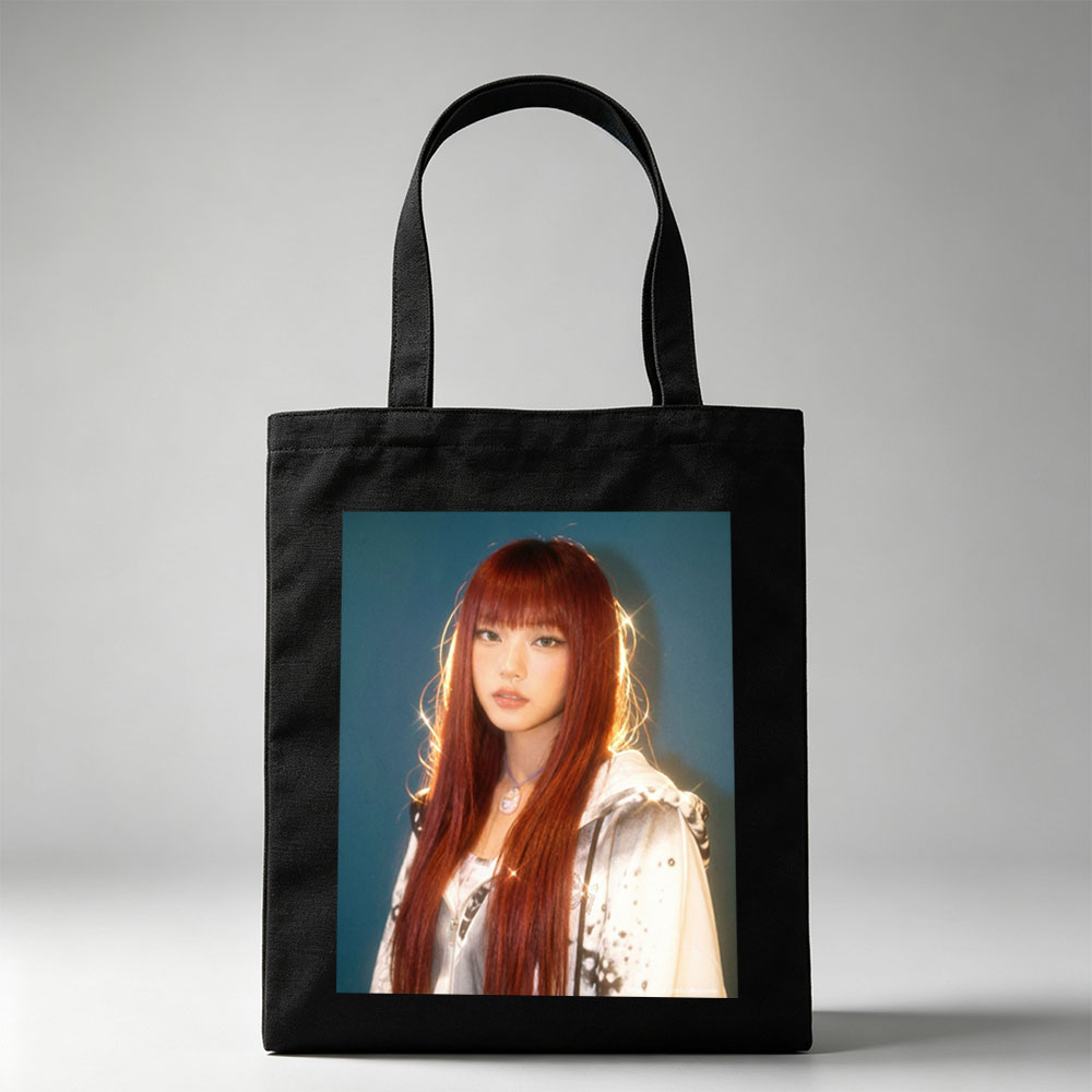 Lisa Blackpink Portrait with Red Hair and Silver Jacket in Studio Lighting - Canvas tote bags