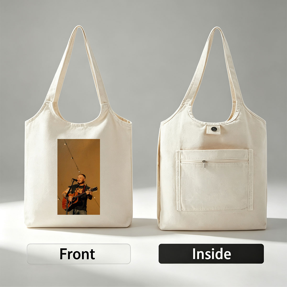 Brantley Gilbert Performing Live with Acoustic Guitar on Stage - Canvas shoulder bags/