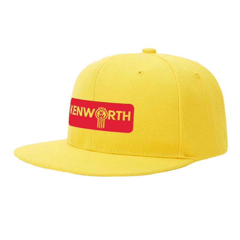 Flat Brim Baseball Cap Kenworth Logo Print Streetwear Underground Skate Style Basketball Court Skate Park Urban Outfit for Skaters Rappers Streetwear Enthusiasts