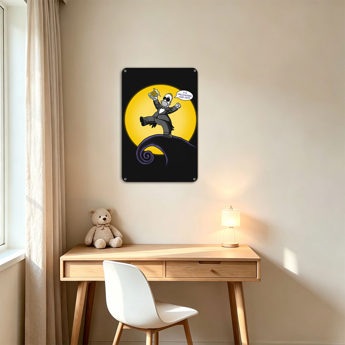 Jack Skellington Celebrates Hallowbeer Under the Moon - painting