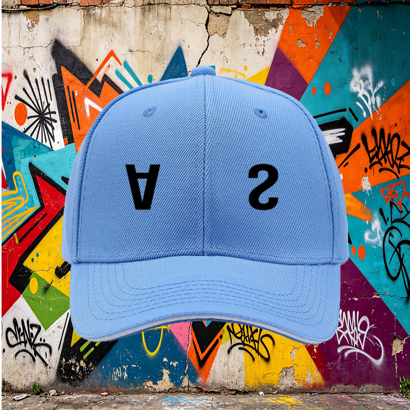 Unisex Classic Sandwich Hat with AS Logo Print - Lightweight Cotton Baseball Cap for Outdoor Activities, Travel, and Casual Wear - Perfect for Men and Women Seeking Comfortable Sun Protection and Stylish Look