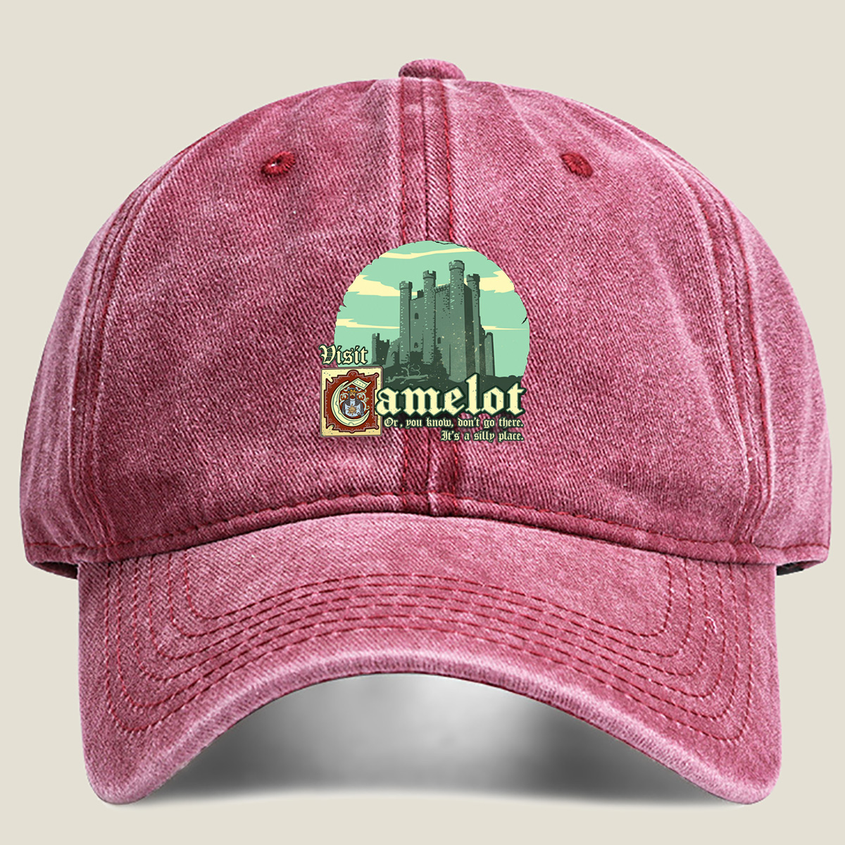 Visit Camelot: A Silly Place - Washed Denim - Baseball Cap