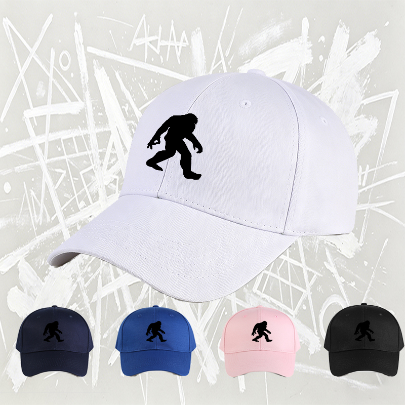 Unisex Classic Baseball Cap with Bigfoot Silhouette Print - Outdoor Adventure Hat for Hiking, Camping, and Nature Enthusiasts, Suitable for Adults Who Love Wildlife and Mystery Themes