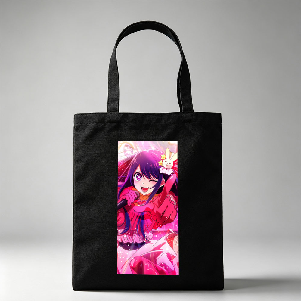 Lilac from Love Live! Superstar!! Singing with a Microphone in a Vibrant Pink Stage Performance - Canvas tote bags