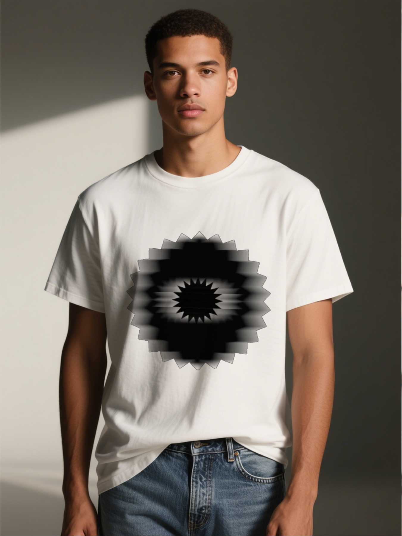 Men's Printed T-Shirt Geometric Abstract Star Pattern Casual Round Neck Summer Lightweight Breathable Short Sleeve T-Shirt for Daily Wear Outdoor Activities Urban Style Men
