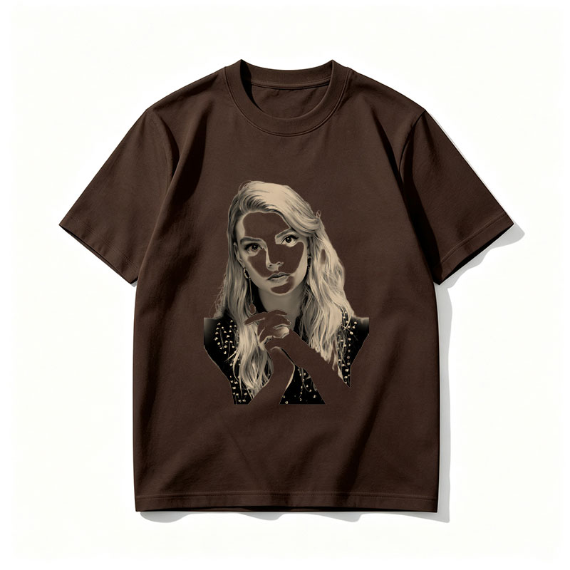 Mysterious Woman with Masked Face and Long Blonde Hair - Tee
