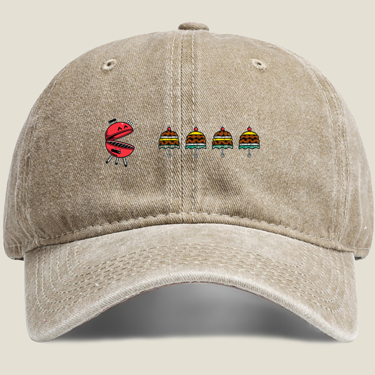 Grill and Cake Characters - Washed Denim - Baseball Cap