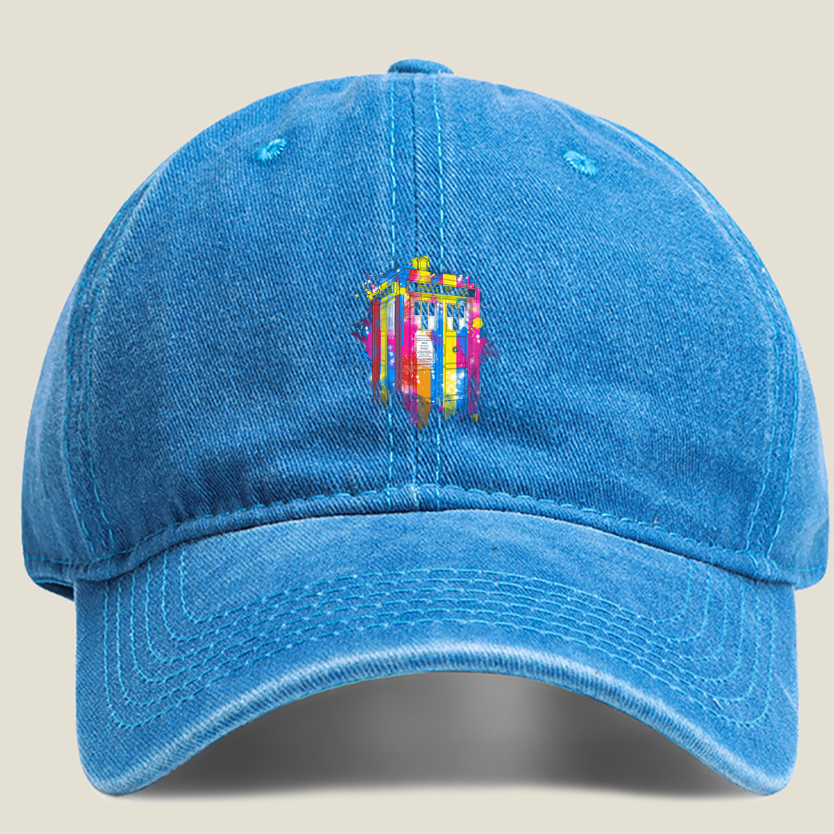 TARDIS - Doctor Who - Washed Denim - Baseball Cap