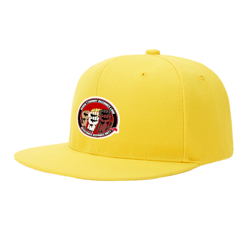 Flat Brim Baseball Cap Rise Against The Regime Fist Print Streetwear Underground Skate Style For Basketball Court Skate Park Urban Activist Skater Hip Hop Artist