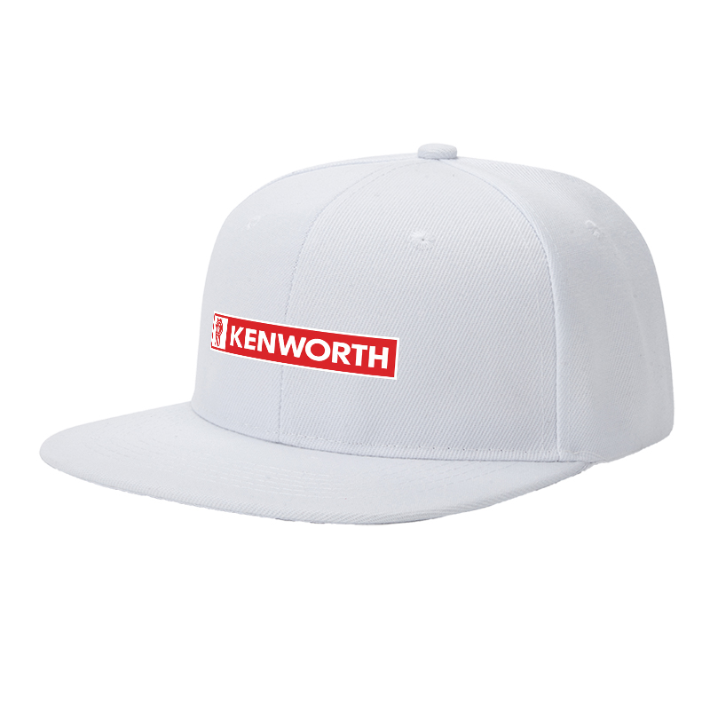 Flat Brim Baseball Cap Kenworth Logo Print Streetwear Underground Skate Style for Basketball Court Urban Skate Park Hip Hop Riders and Streetwear Enthusiasts