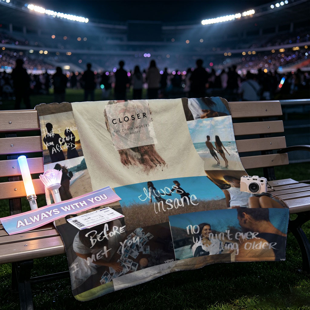 The Chainsmokers + Beach Romance + Collage of Couples and Lyrics from Closer - Blankets