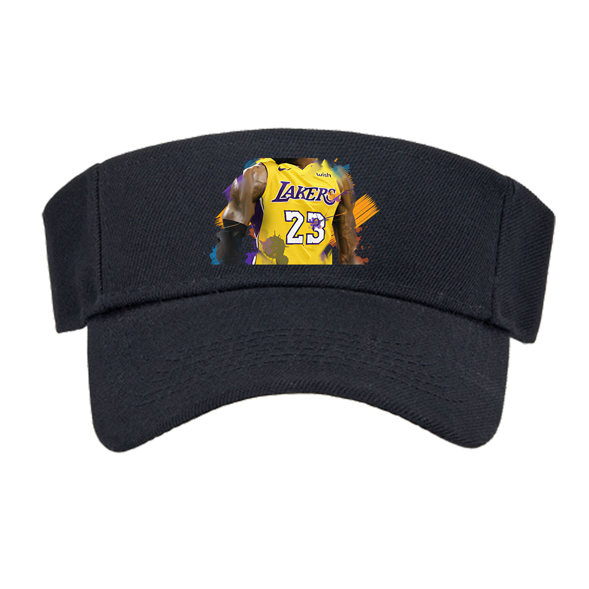 LeBron James in Lakers Jersey, Number 23, Dynamic Artwork -  Visor cap