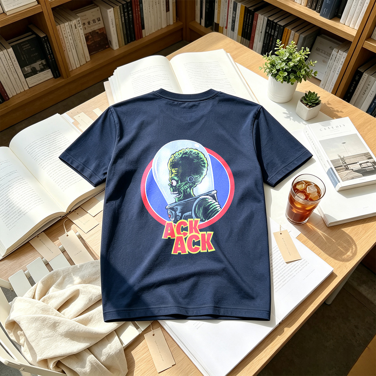 Ack Ack: Green Alien in Space Helmet - Tee