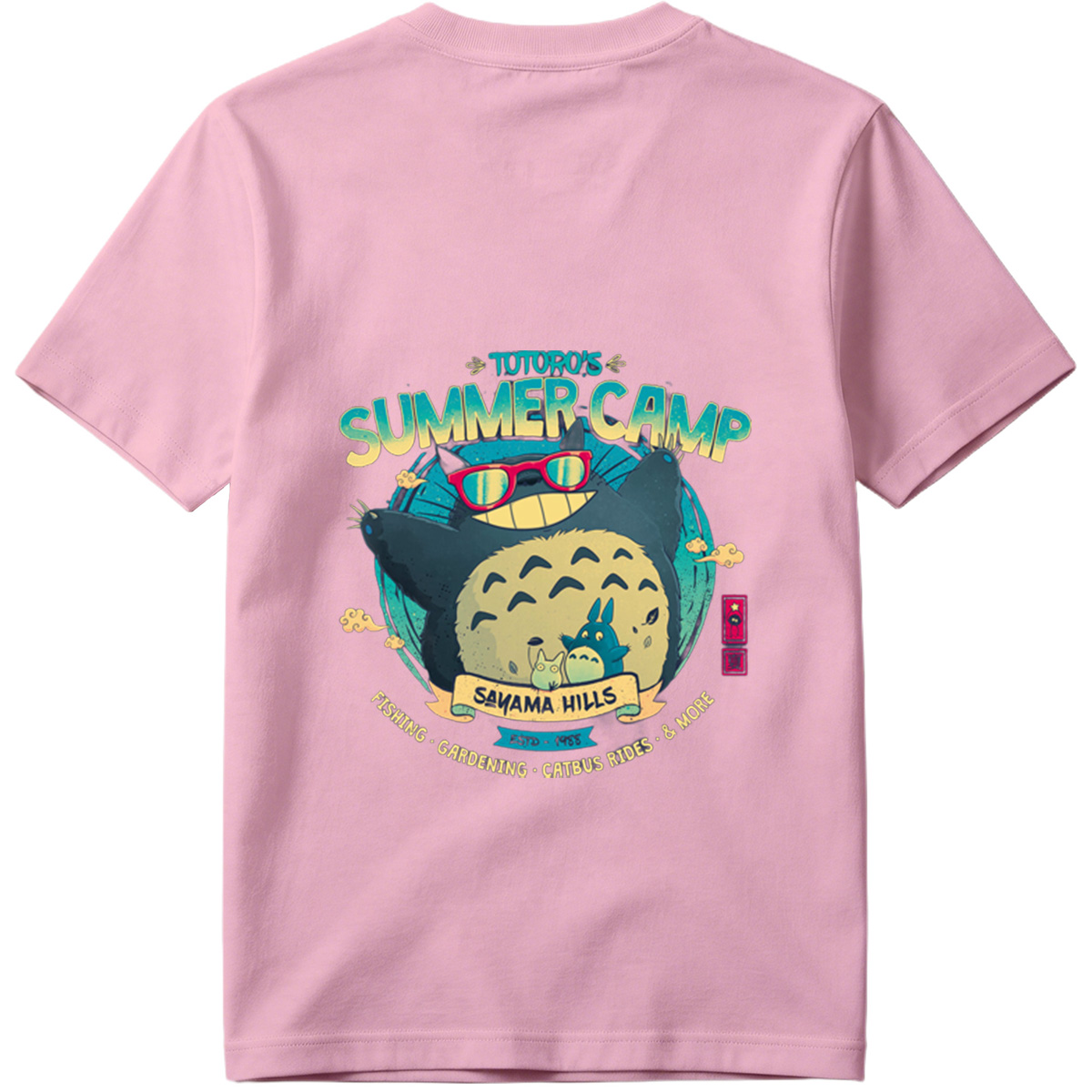 Totoro's Summer Camp: Totoro, Little Totoros, and Catbus in Sakama Hills - Tee